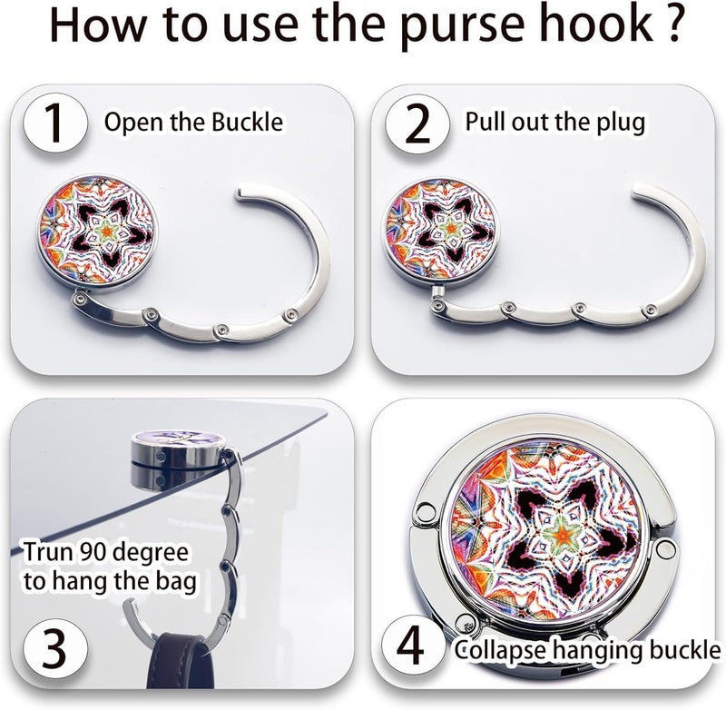 BEAVOING Purse Hook for Table, Set of 3 Purse Hanger Foldable Purse Holder Womens Bag Purse Hook for Purse Mix Ball-2 - Image 3